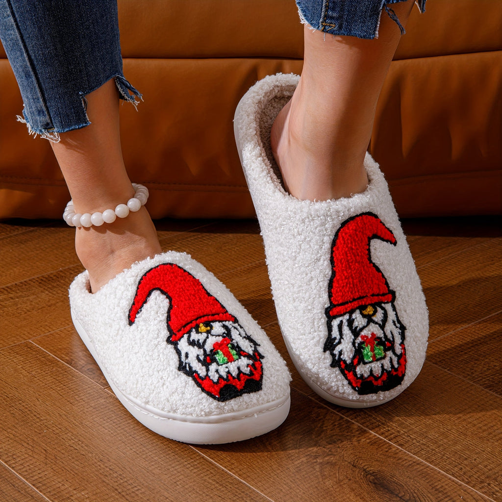 Cartoon Christmas Deer Slippers - Easy Slip-On, Comfortable Round Toe, Anti-Slip, Ultra-Soft Fuzzy, Warm and Toasty, Plush and Cozy - Perfect for Home Wear, Ideal Indoor Shoes for Cold Winter Days