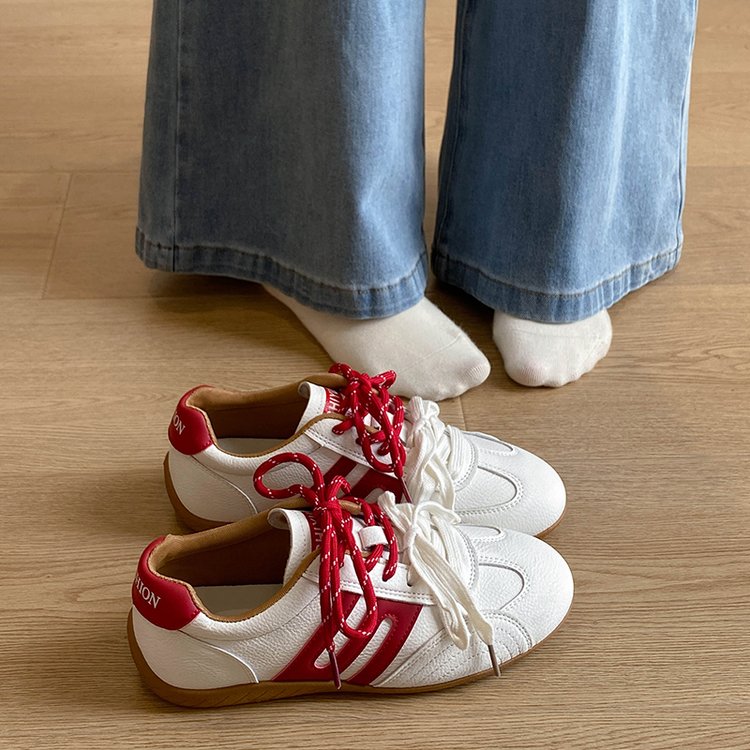 2026 New Women Retro German Trainers, Versatile Soft Sole White Sneakers, Fashion Casual Skate Shoes For Summer