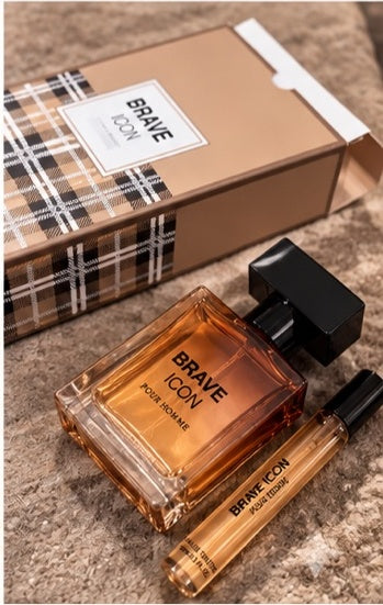 brave icon pour homme fragrance set with travel spray