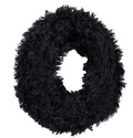 stylesilove Women Soft and Warm Black Shaggy Faux Fur Twisted Tube Scarf Winter Neck Wraps