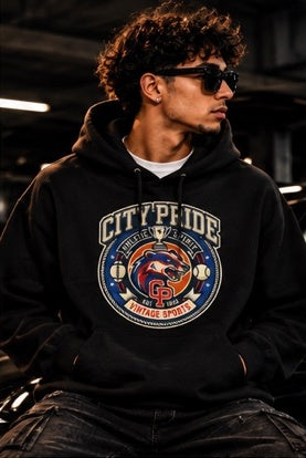 city pride vintage sports hoodie – premium streetwear