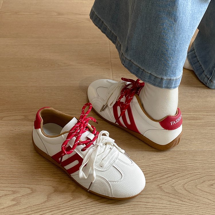 2026 New Women Retro German Trainers, Versatile Soft Sole White Sneakers, Fashion Casual Skate Shoes For Summer