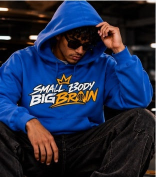 small body big brain hoodie – premium blue streetwear sweatshirt