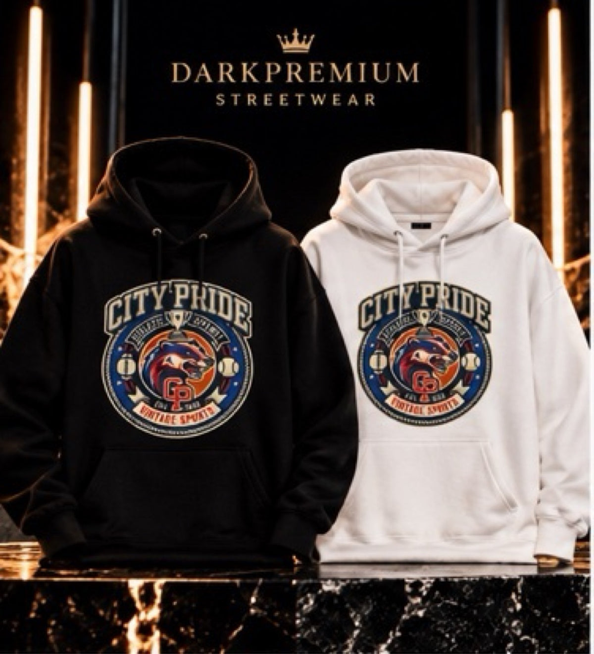 city pride vintage sports hoodie – premium streetwear