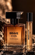 brave icon pour homme fragrance set with travel spray