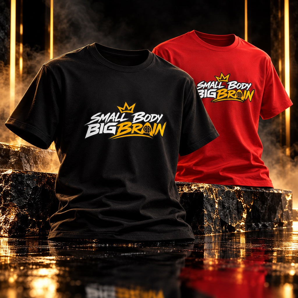 small body big brain streetwear t-shirt – premium black & red graphic tee
