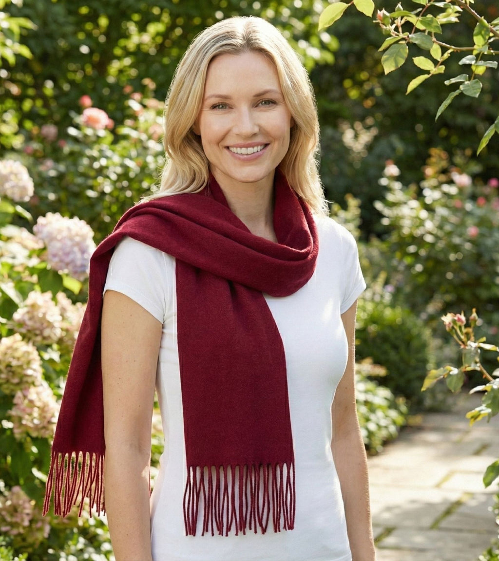 Sakkas Booker Unisex Cashmere-Feel Solid Winter Scarf with Fringe
