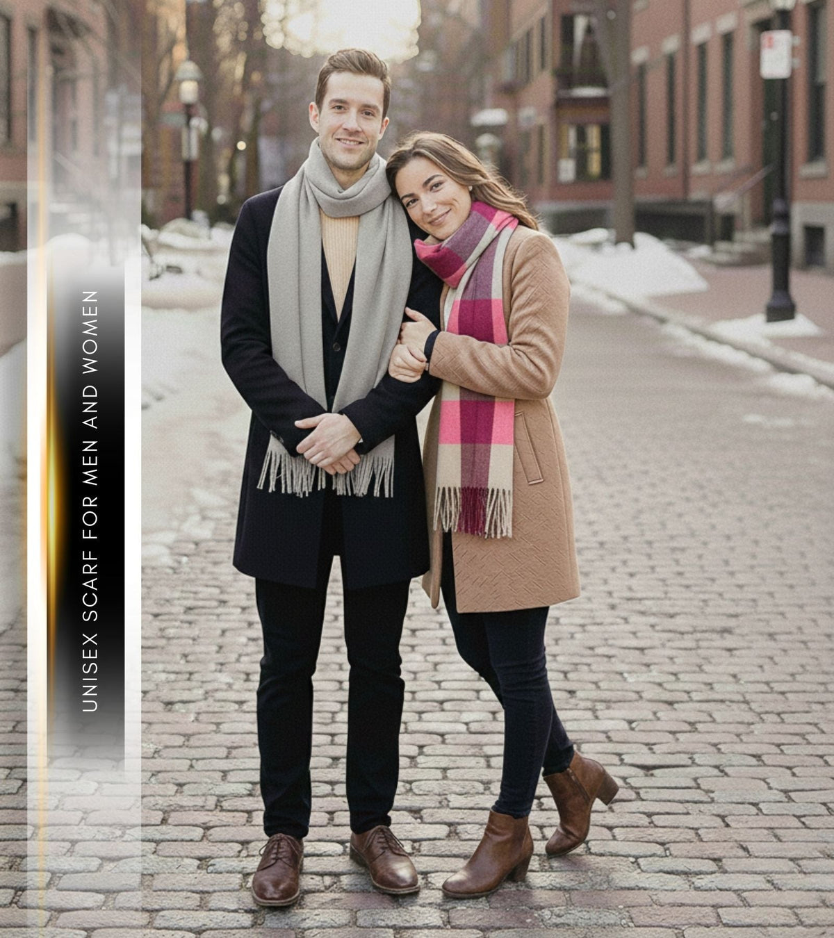 Sakkas Booker Unisex Cashmere-Feel Solid Winter Scarf with Fringe