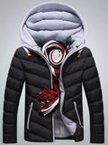 Men's Plus Size Zip Up Hooded Padded Puffer Jacket