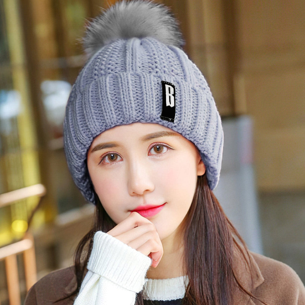 Winter Beanie Hat Scarf Set Women Warm Knitting Skull Cap Neck Warmer for Walking Running Hiking Camping Outdoors Gift