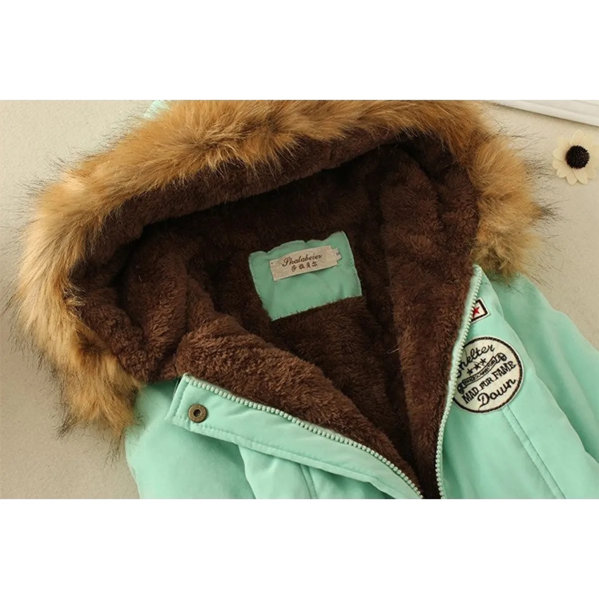 Women's Winter Cotton Jacket - Hooded Slim Fit Warm Parka